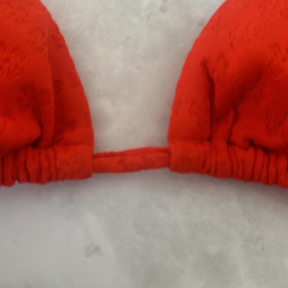 Billa Bong Good Vibes Slide Tall Triangle Bikini Top in Sunset Red - Picture 4 of 8